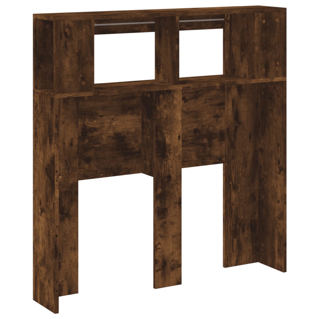 Sengegavl med LED røkt eik 100x18,5x103,5 cm konstruert tre
