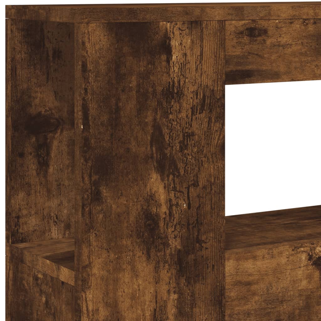 Sengegavl med LED røkt eik 100x18,5x103,5 cm konstruert tre