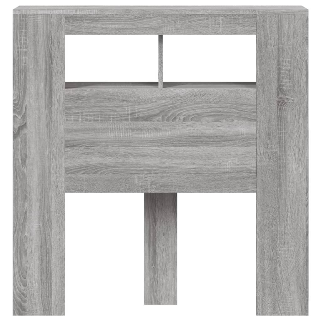Sengegavl med LED grå sonoma 100x18,5x103,5 cm konstruert tre