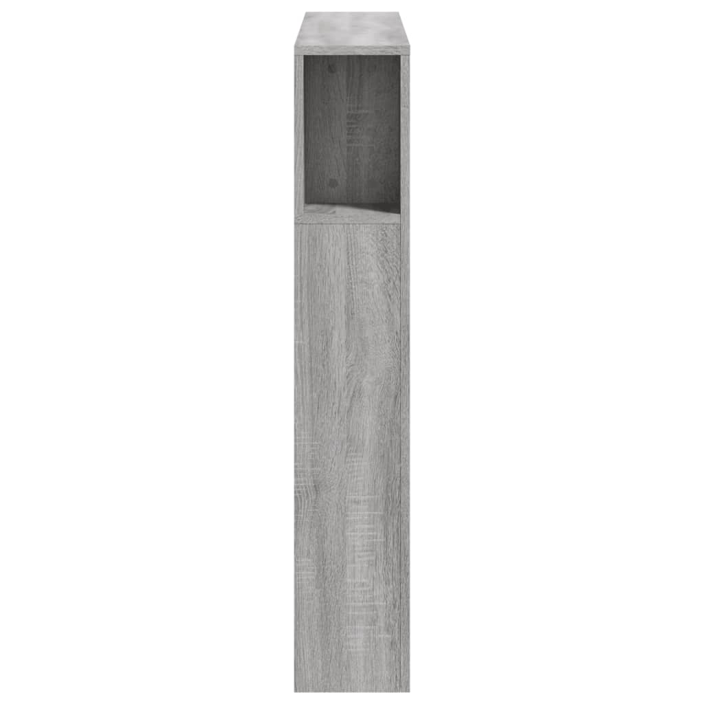 Sengegavl med LED grå sonoma 100x18,5x103,5 cm konstruert tre
