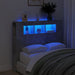Sengegavl med LED betonggrå 120x18,5x103,5 cm konstruert tre