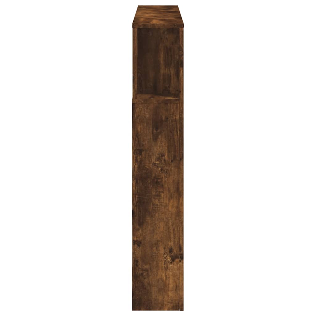 Sengegavl med LED røkt eik 120x18,5x103,5 cm konstruert tre