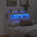Sengegavl med LED hvit 140x18,5x103,5 cm konstruert tre