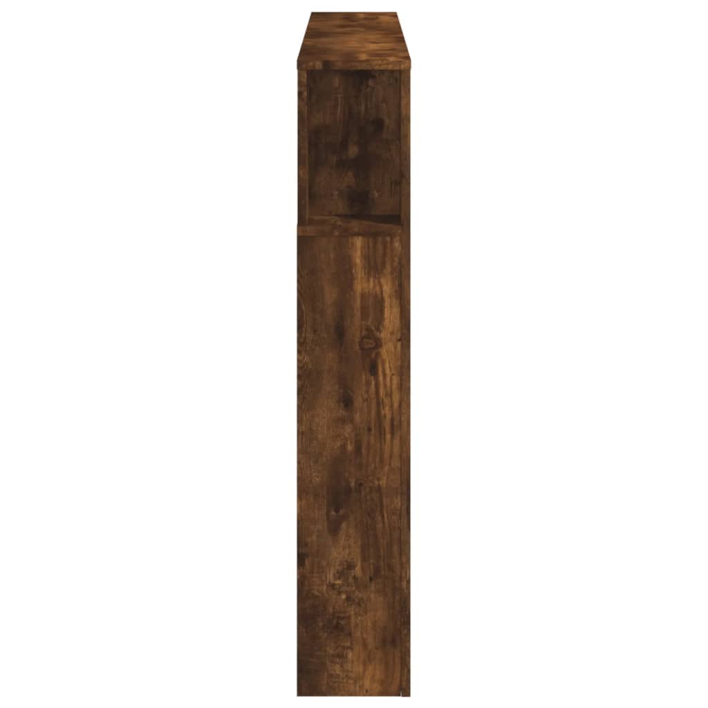 Sengegavl med LED røkt eik 140x18,5x103,5 cm konstruert tre