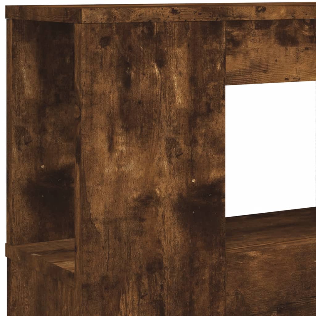 Sengegavl med LED røkt eik 140x18,5x103,5 cm konstruert tre