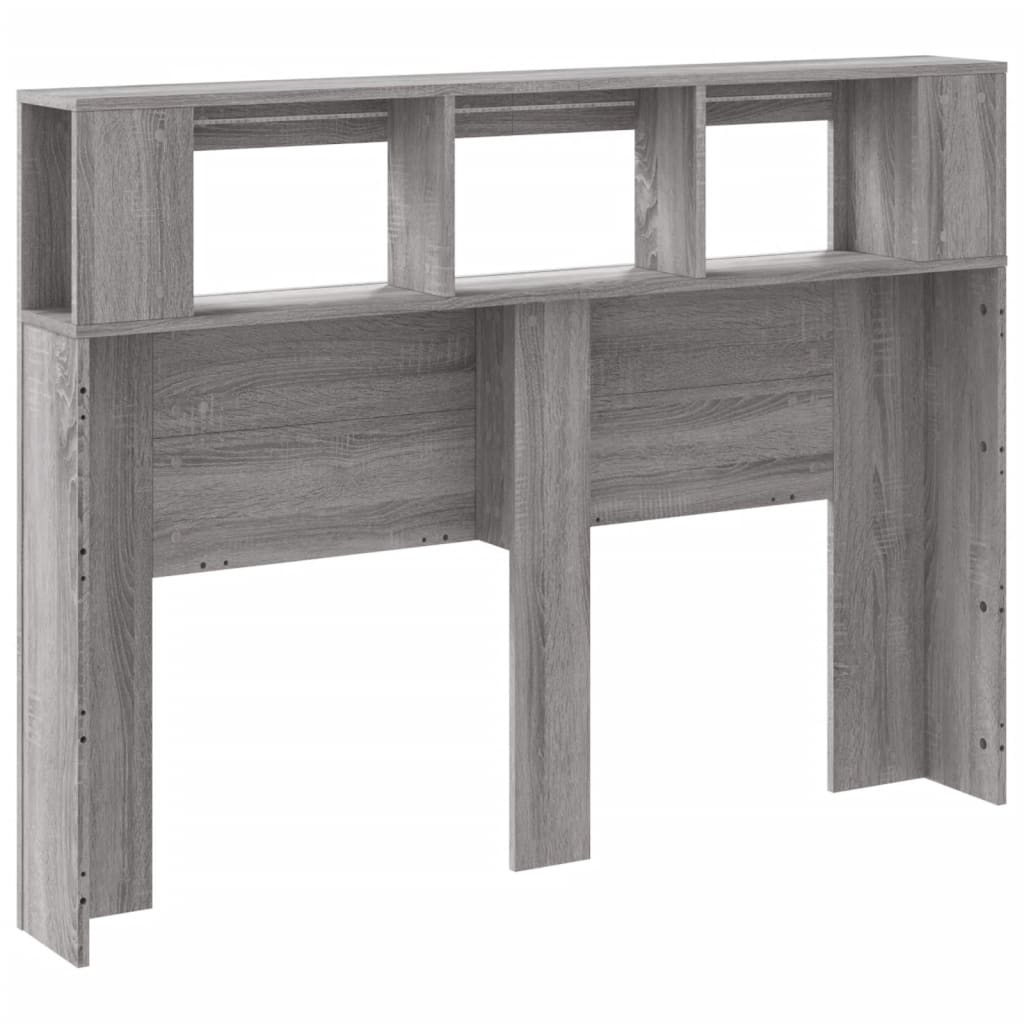 Sengegavl med LED grå sonoma 140x18,5x103,5 cm konstruert tre