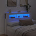 Sengegavl med LED hvit 160x18,5x103,5 cm konstruert tre