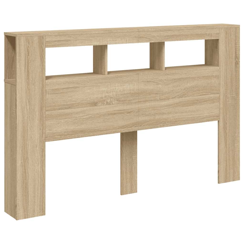 Sengegavl med LED sonoma eik 160x18,5x103,5 cm konstruert tre