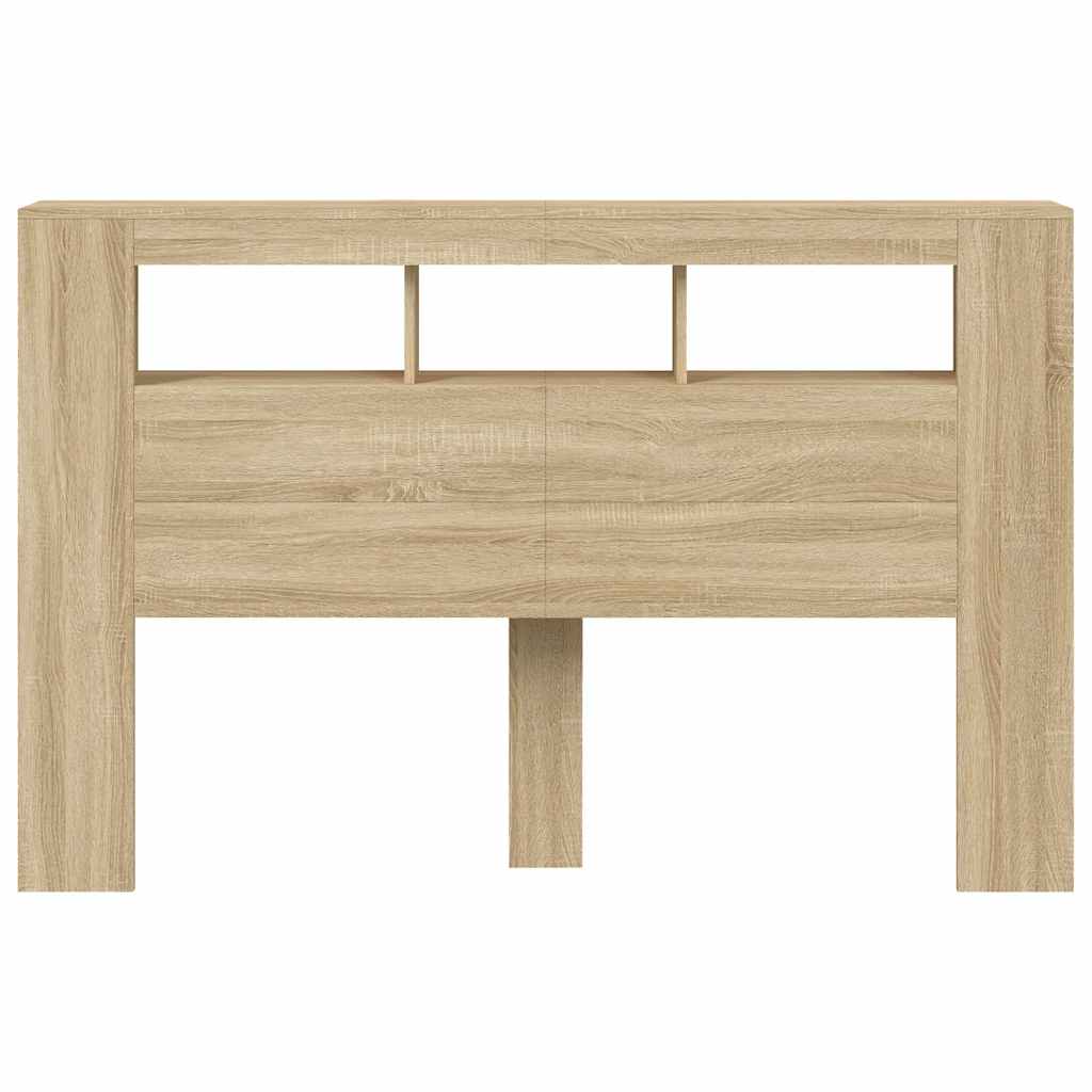 Sengegavl med LED sonoma eik 160x18,5x103,5 cm konstruert tre