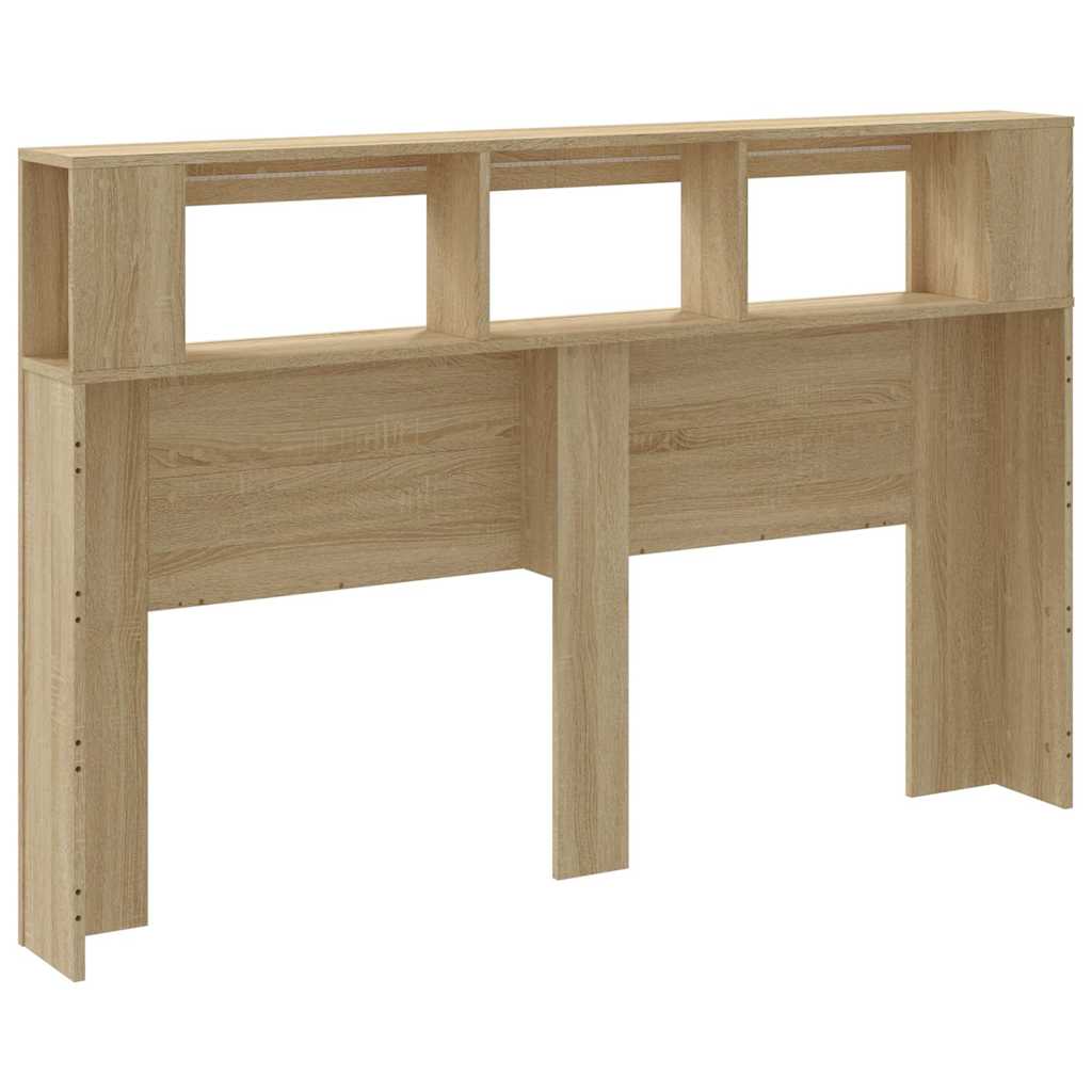 Sengegavl med LED sonoma eik 160x18,5x103,5 cm konstruert tre