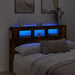 Sengegavl med LED røkt eik 160x18,5x103,5 cm konstruert tre