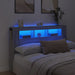 Sengegavl med LED grå sonoma 160x18,5x103,5 cm konstruert tre