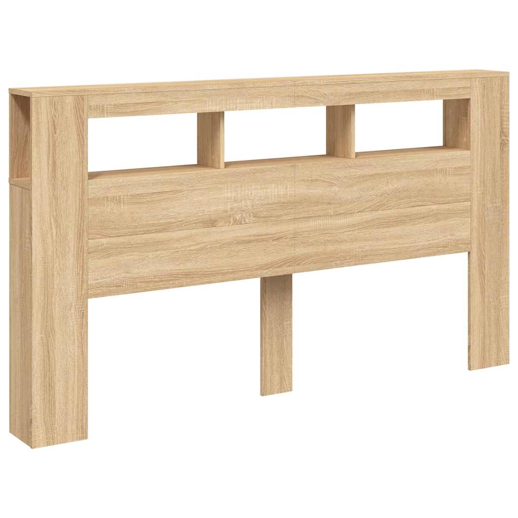 Sengegavl med LED sonoma eik 180x18,5x103,5 cm konstruert tre