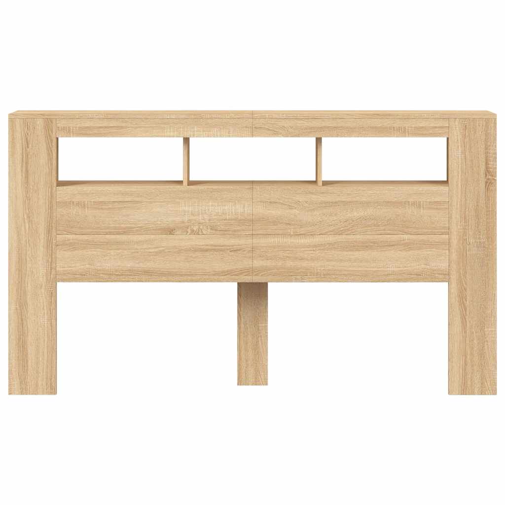 Sengegavl med LED sonoma eik 180x18,5x103,5 cm konstruert tre