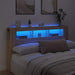 Sengegavl med LED sonoma eik 180x18,5x103,5 cm konstruert tre