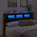 Sengegavl med LED røkt eik 180x18,5x103,5 cm konstruert tre
