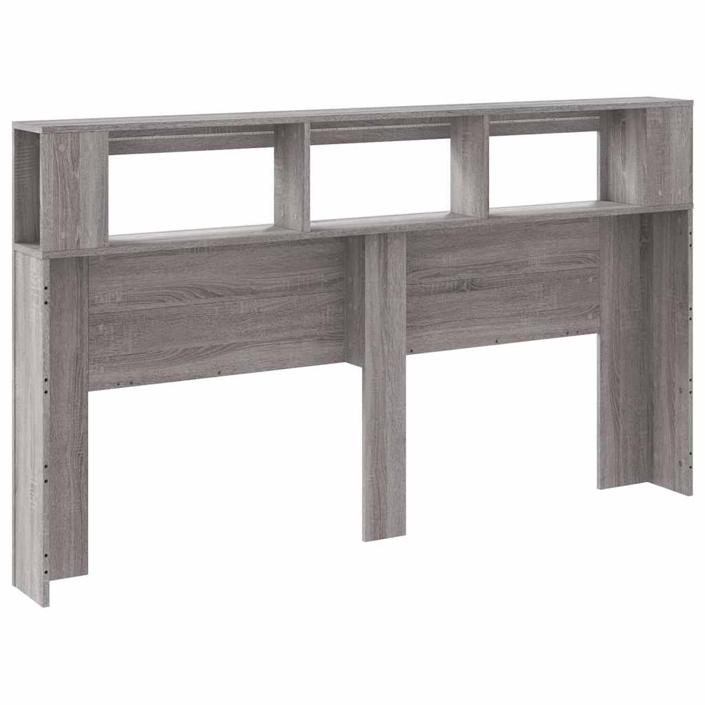 Sengegavl med LED grå sonoma 180x18,5x103,5 cm konstruert tre