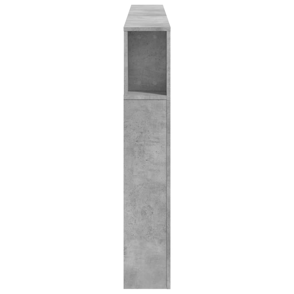 Sengegavl med LED betonggrå 200x18,5x103,5 cm konstruert tre