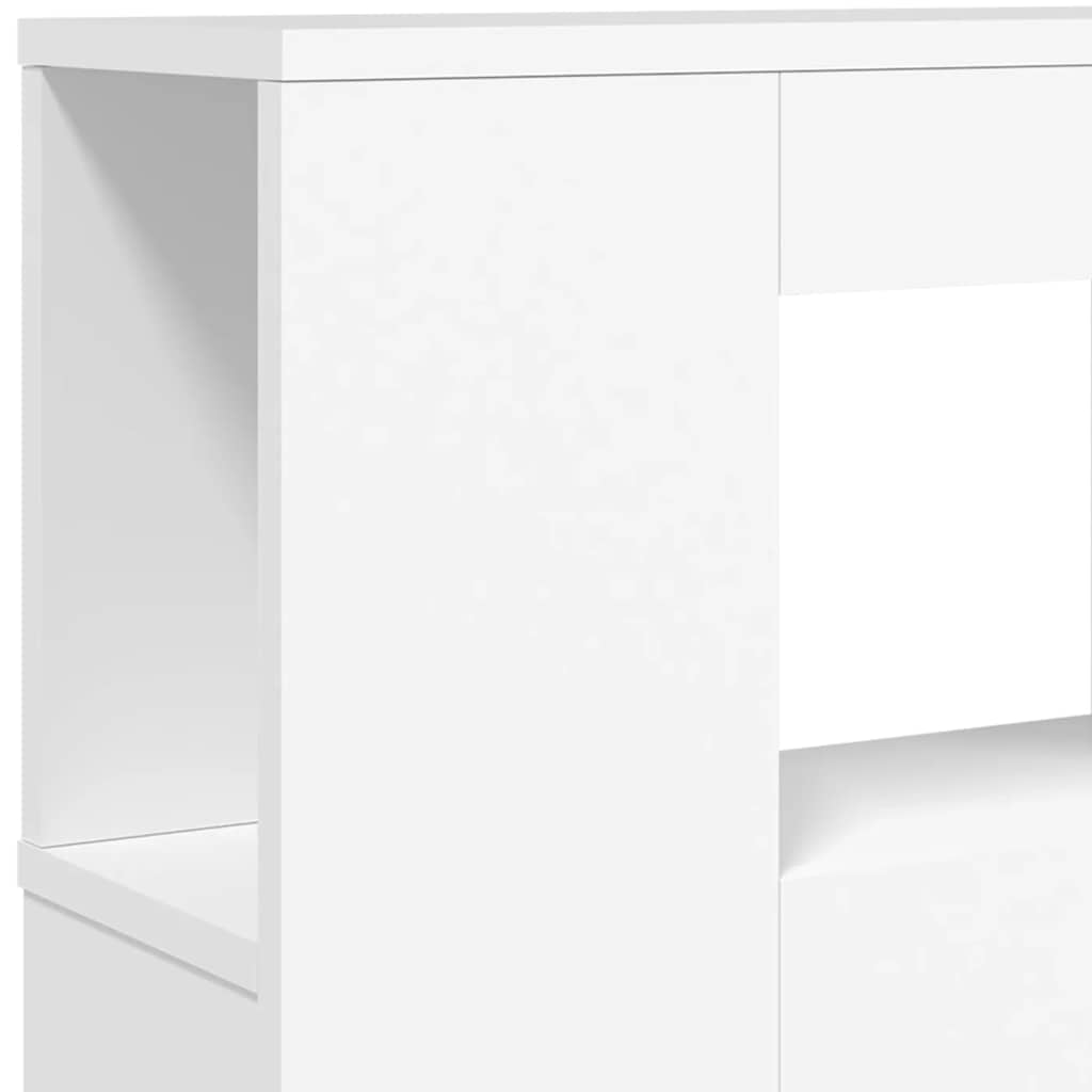 Sengegavl med LED hvit 220x18,5x103,5 cm konstruert tre