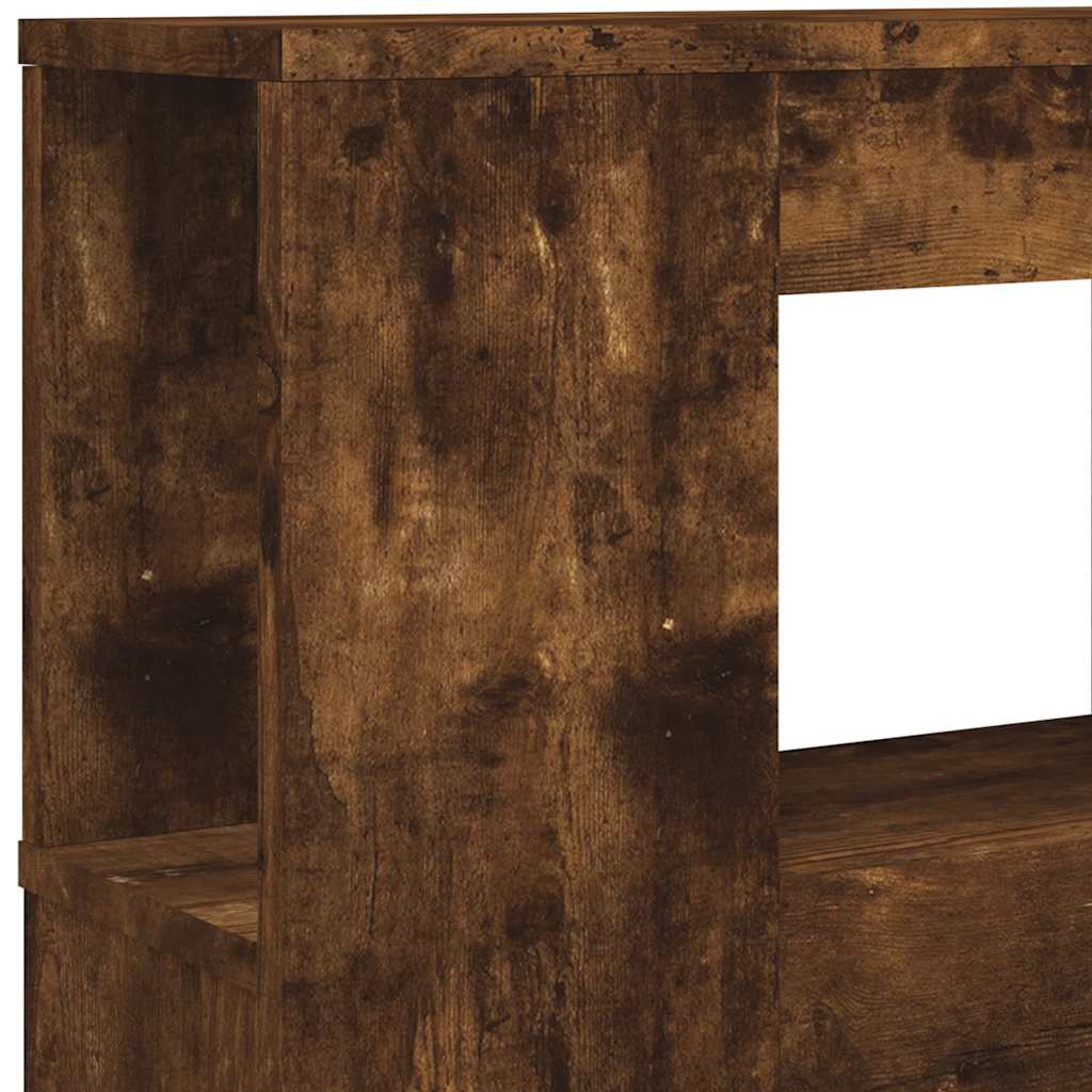 Sengegavl med LED røkt eik 220x18,5x103,5 cm konstruert tre