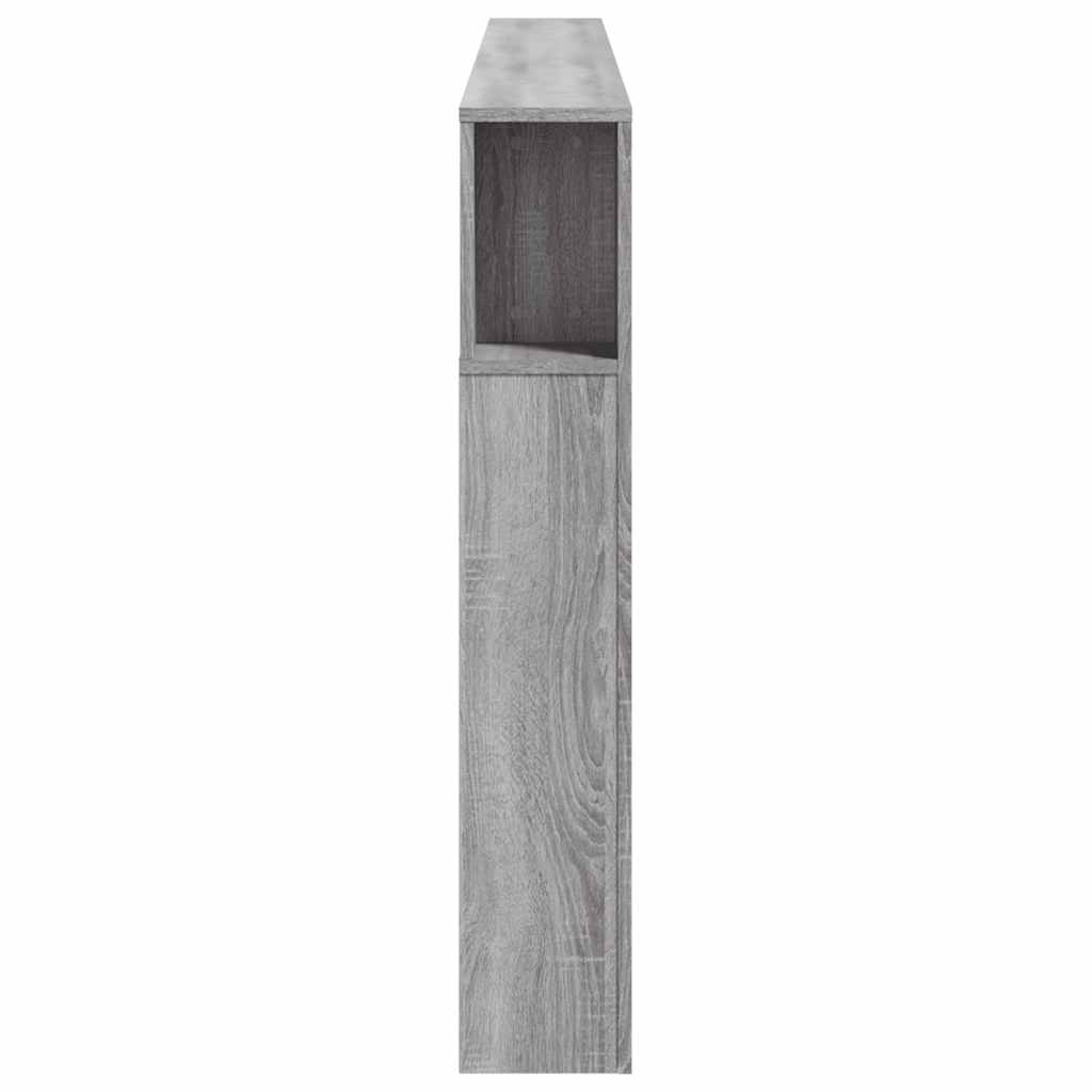 Sengegavl med LED grå sonoma 220x18,5x103,5 cm konstruert tre