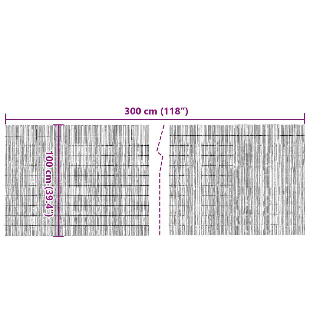 Hagegjerde 300x100 cm siv