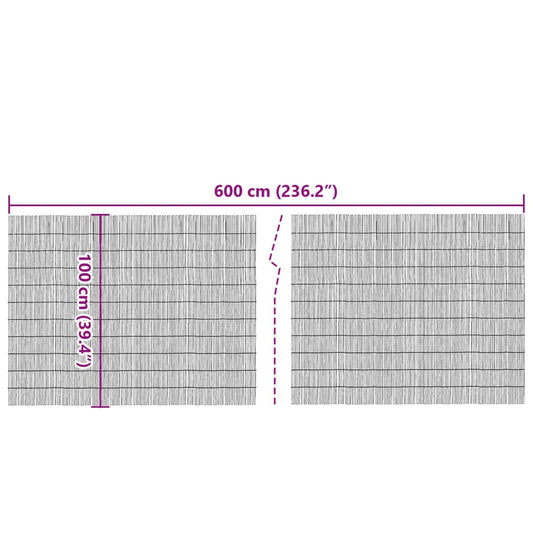 Hagegjerde 600x100 cm siv vidaXL
