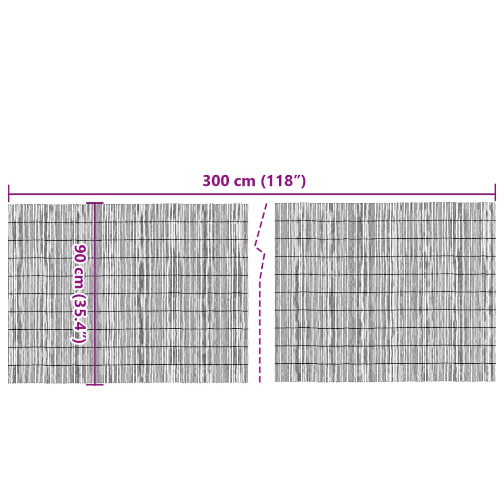 Hagegjerde 300x90 cm siv