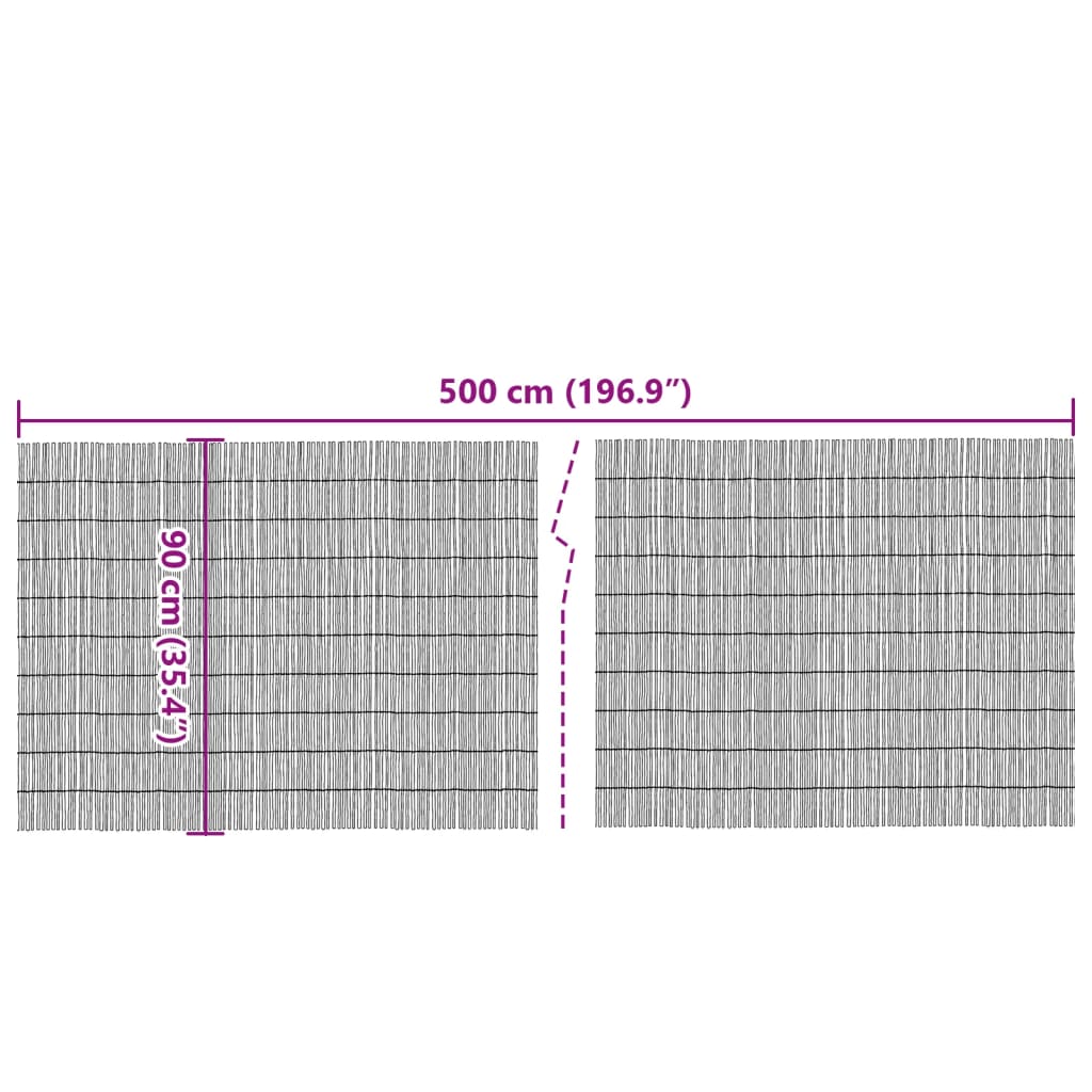 Hagegjerde 500x90 cm siv