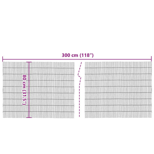 Hagegjerde 300x80 cm siv