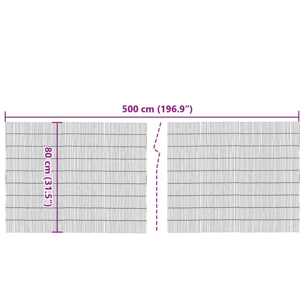 Hagegjerde 500x80 cm siv
