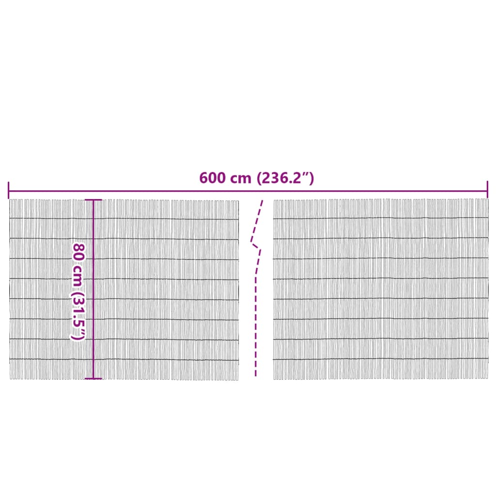 Hagegjerde 600x80 cm siv