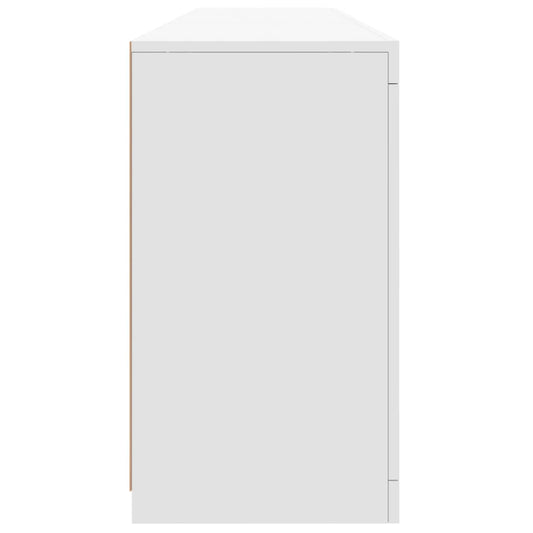 Skjenk med LED-lys hvit 162x37x67 cm