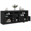 Skjenk med LED-lys svart 162x37x67 cm