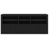Skjenk med LED-lys svart 162x37x67 cm