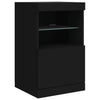 Skjenk med LED-lys svart 162x37x67 cm
