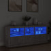 Skjenk med LED-lys betonggrå 162x37x67 cm vidaXL
