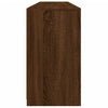 Skjenk med LED-lys brun eik 162x37x67 cm