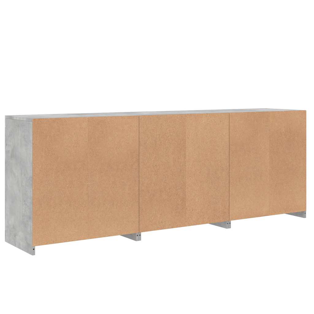 Skjenk med LED-lys betonggrå 181,5x37x67 cm vidaXL
