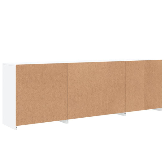 Skjenk med LED-lys hvit 202x37x67 cm