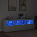 Skjenk med LED-lys hvit 202x37x67 cm