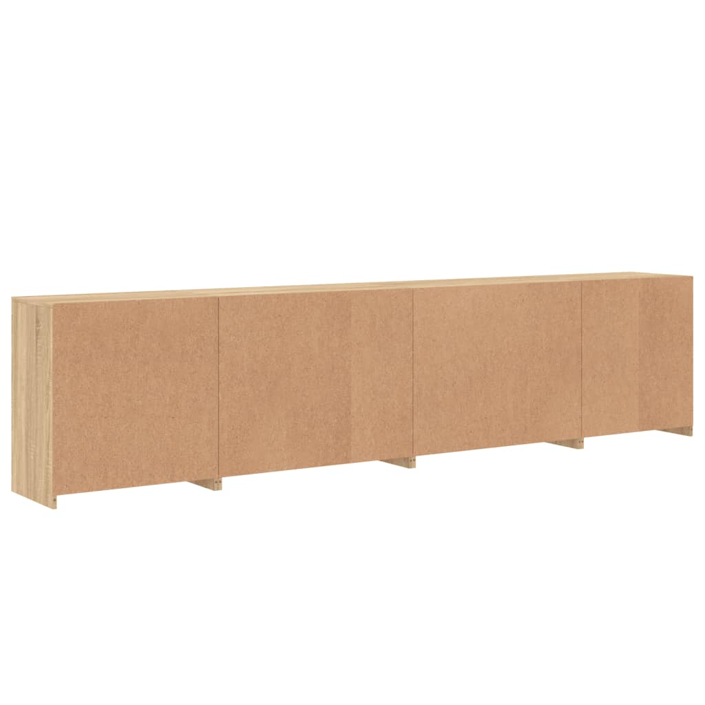Skjenk med LED-lys sonoma eik 283x37x67 cm vidaXL