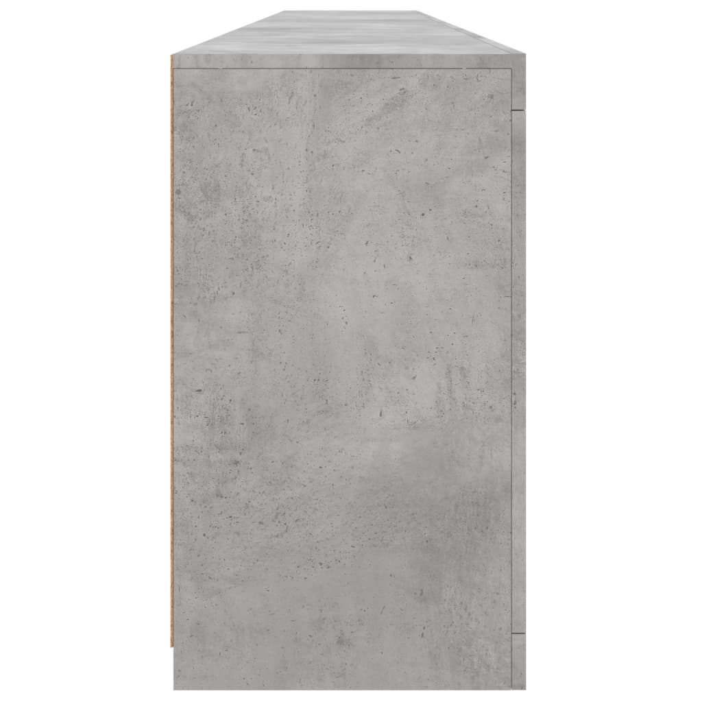 Skjenk med LED-lys betonggrå 283x37x67 cm vidaXL