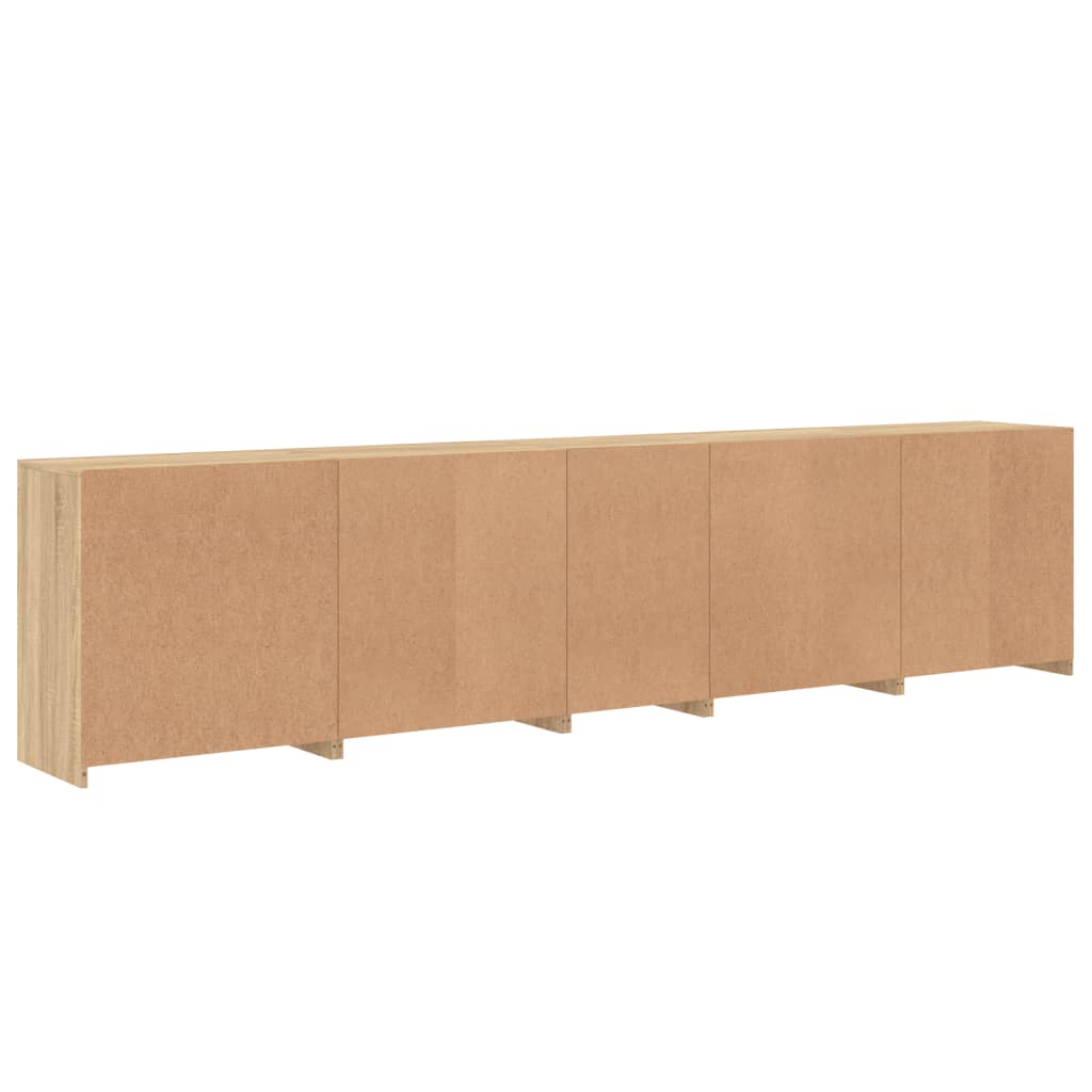 Skjenk med LED-lys sonoma eik 283x37x67 cm vidaXL