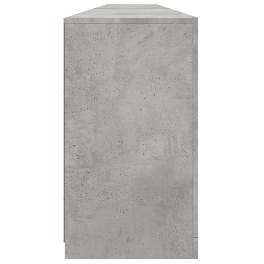 Skjenk med LED-lys betonggrå 283x37x67 cm vidaXL