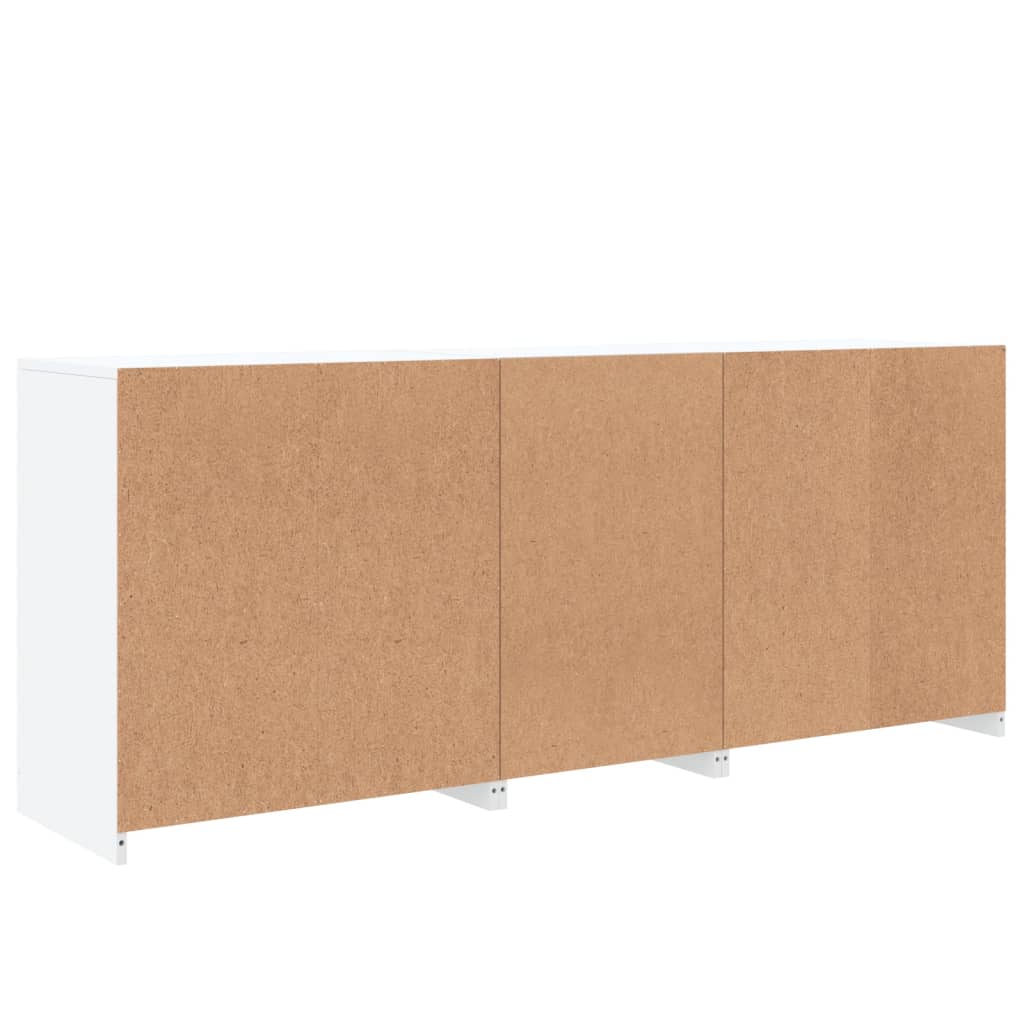 Skjenk med LED-lys hvit 162x37x67 cm