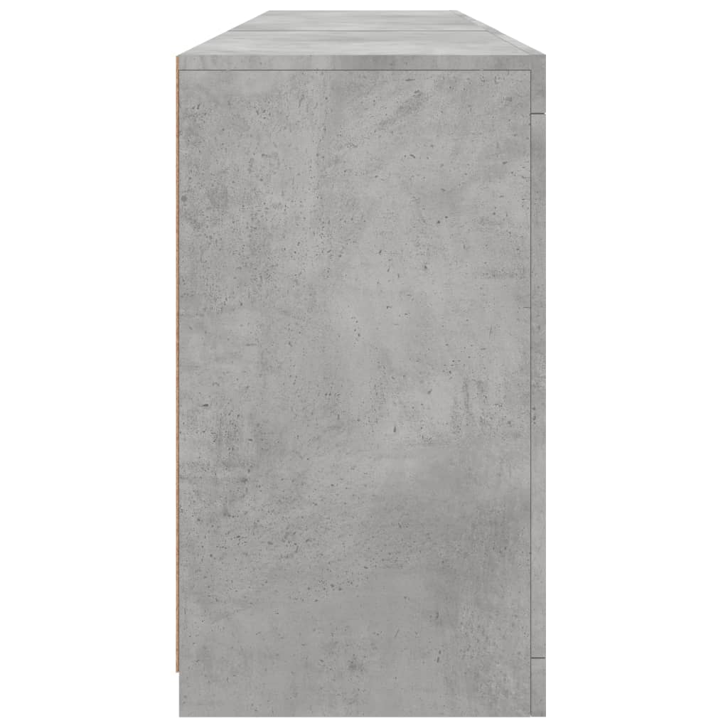 Skjenk med LED-lys betonggrå 162x37x67 cm vidaXL