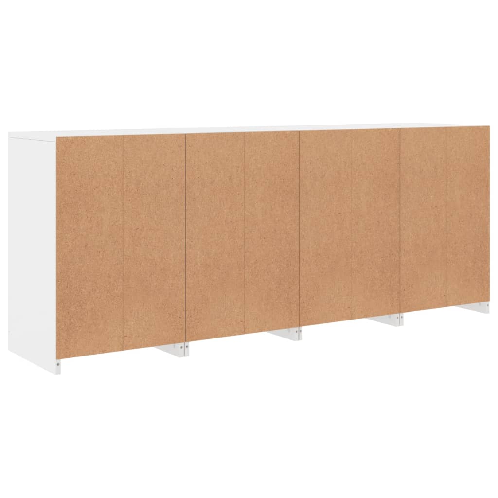 Skjenk med LED-lys hvit 164x37x67 cm