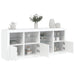 Skjenk med LED-lys hvit 164x37x67 cm