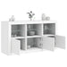 Skjenk med LED-lys hvit 123x37x67 cm